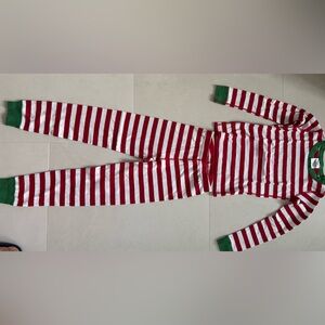 Hanna Andersson Green, Red, and White Striped Pajama Top